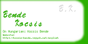 bende kocsis business card